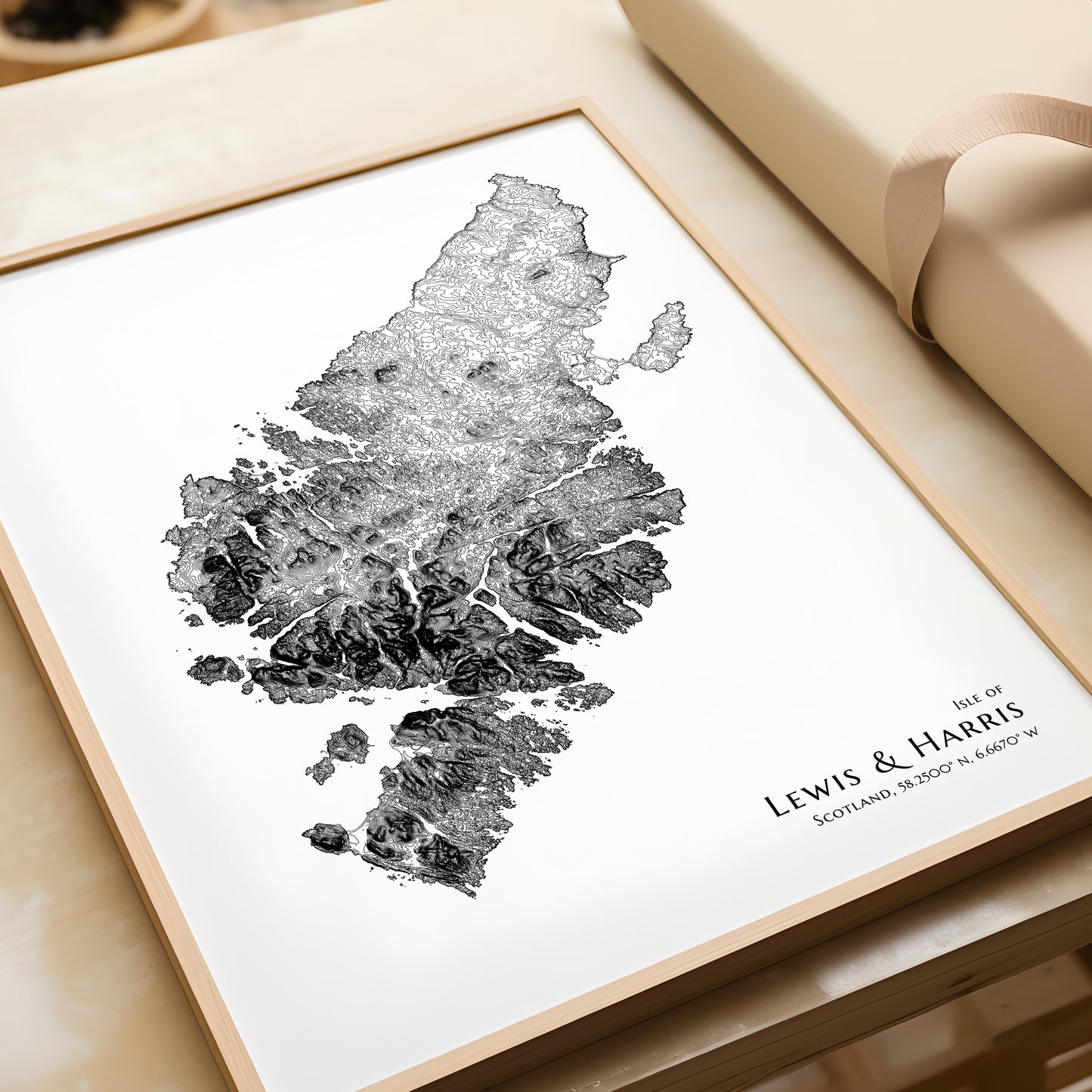 Lewis & Harris Outer Hebrides Topographic Map Print