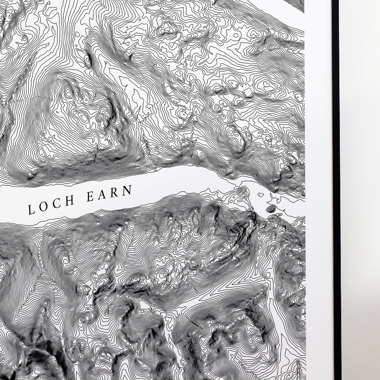 Loch Earn Scotland Topographic Contour Map Print