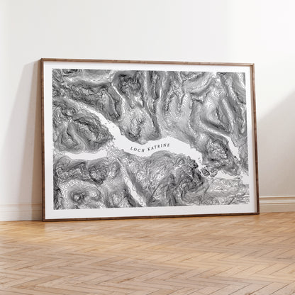 Loch Katrine Scotland Topographic Contour Map Print