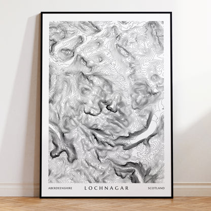 Lochnagar Scotland Munro Topographic Contour Map Print