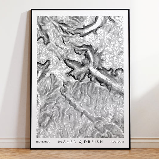 Mayer & Driesh Scotland Munro Topographic Contour Map Print