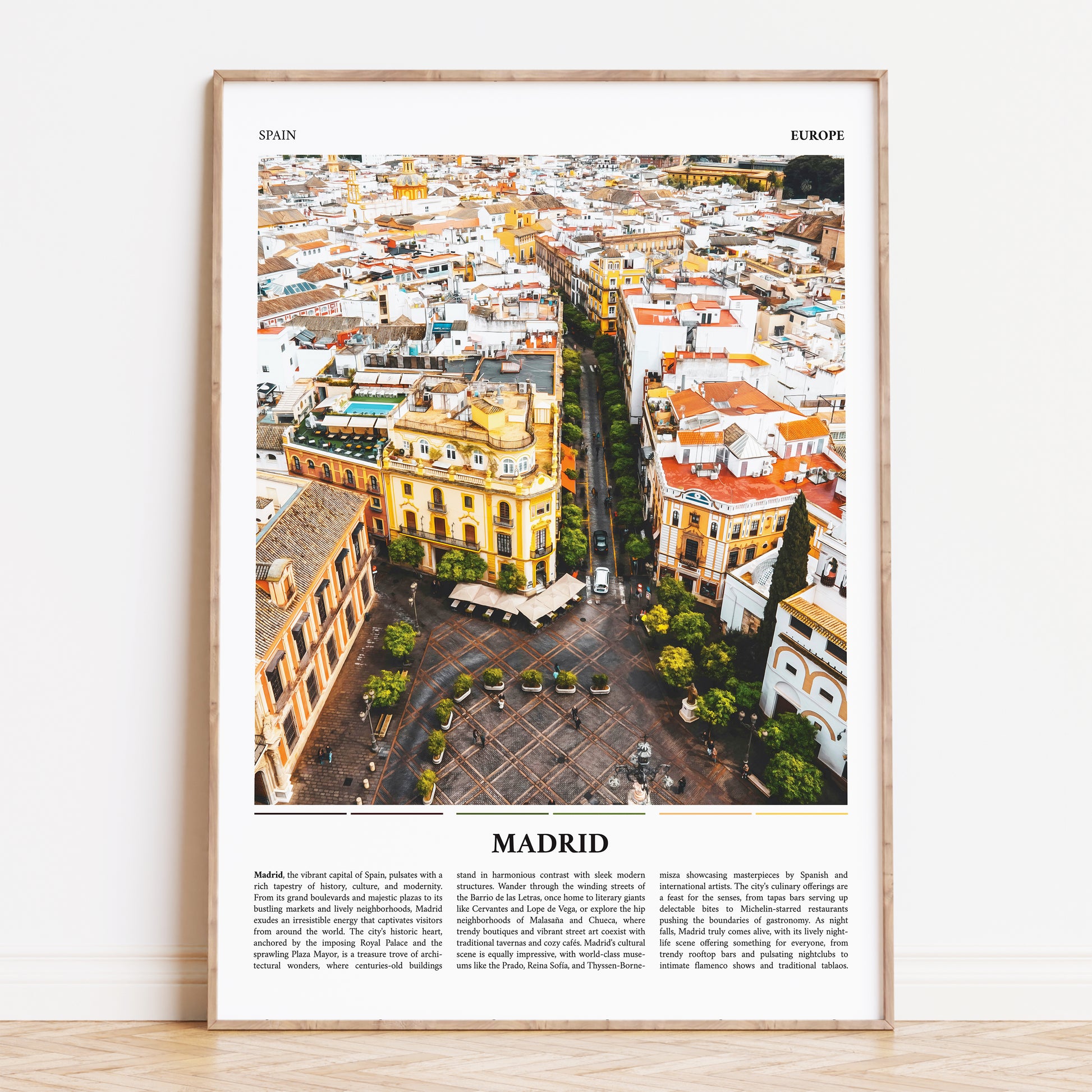 Madrid Spain Painting Style Travel Poster Print