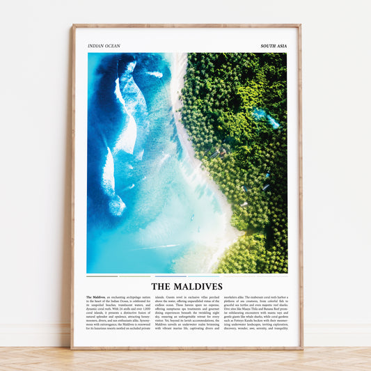 The Maldives Painting Style Travel Poster Print