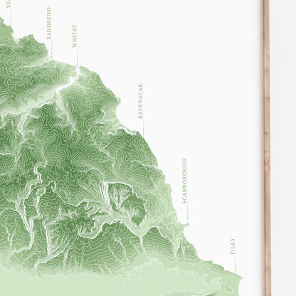 North Yorkshire Coastline Topographic Map Print