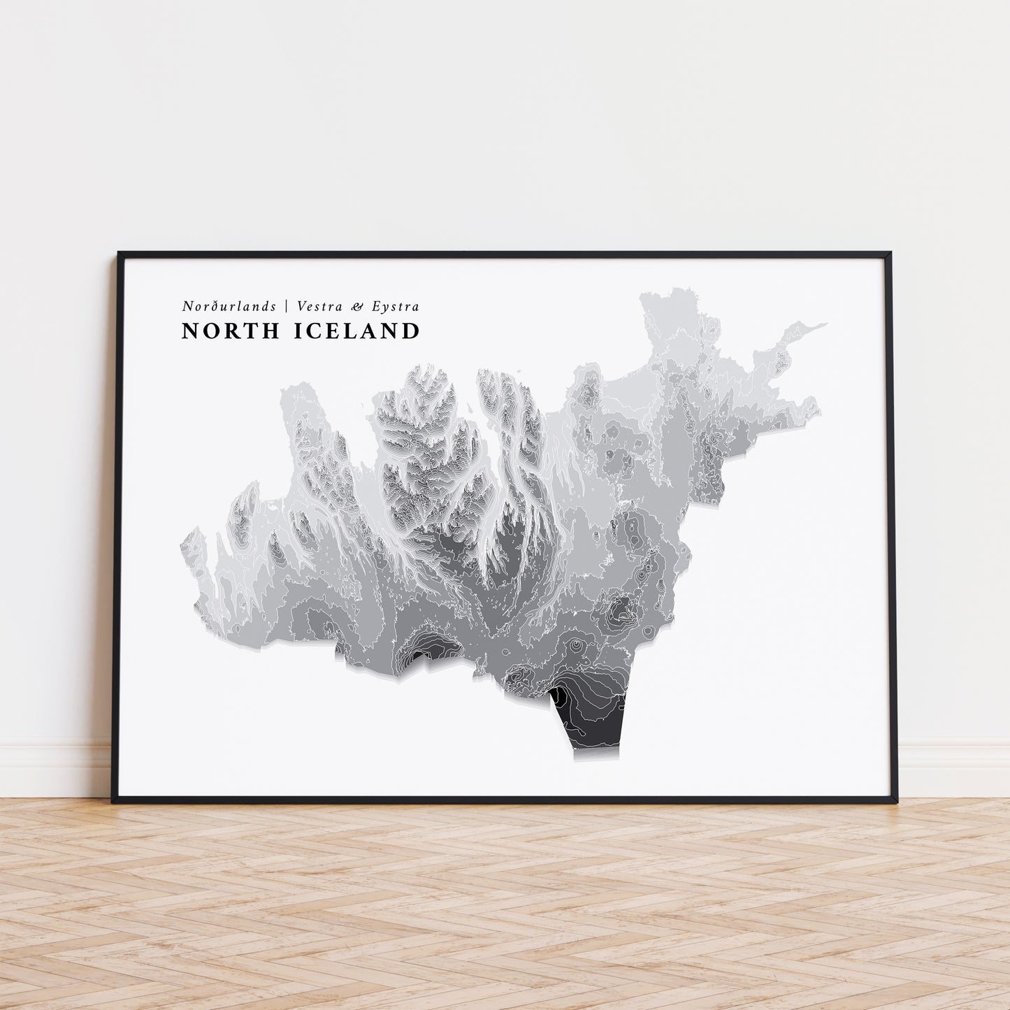 North Iceland Norðurlands Mountain Topographic Map Print