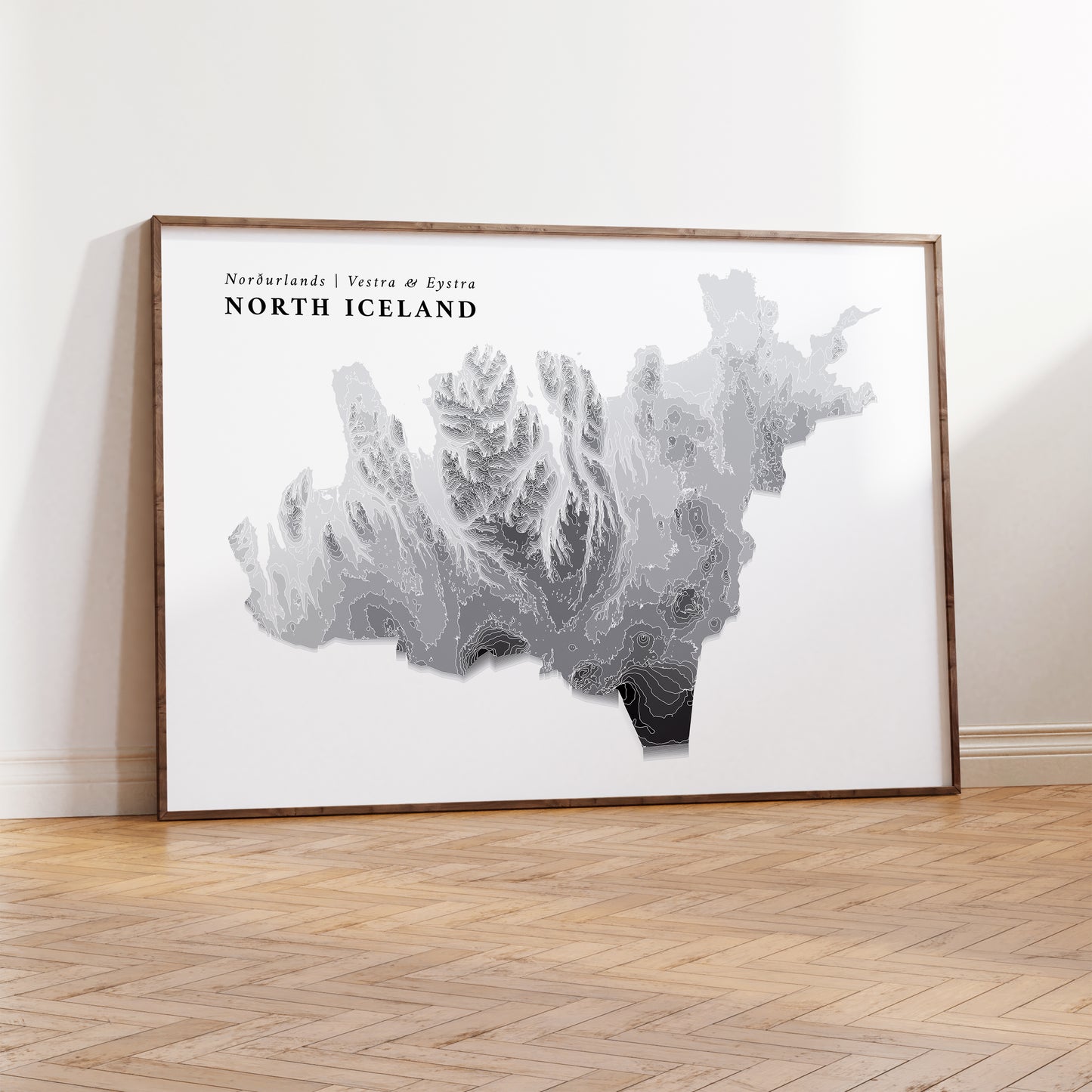 North Iceland Norðurlands Mountain Topographic Map Print