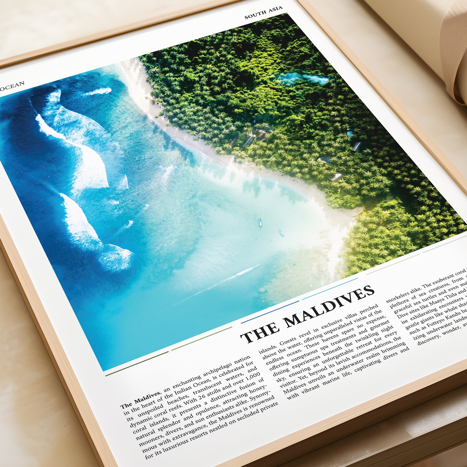 The Maldives Painting Style Travel Poster Print