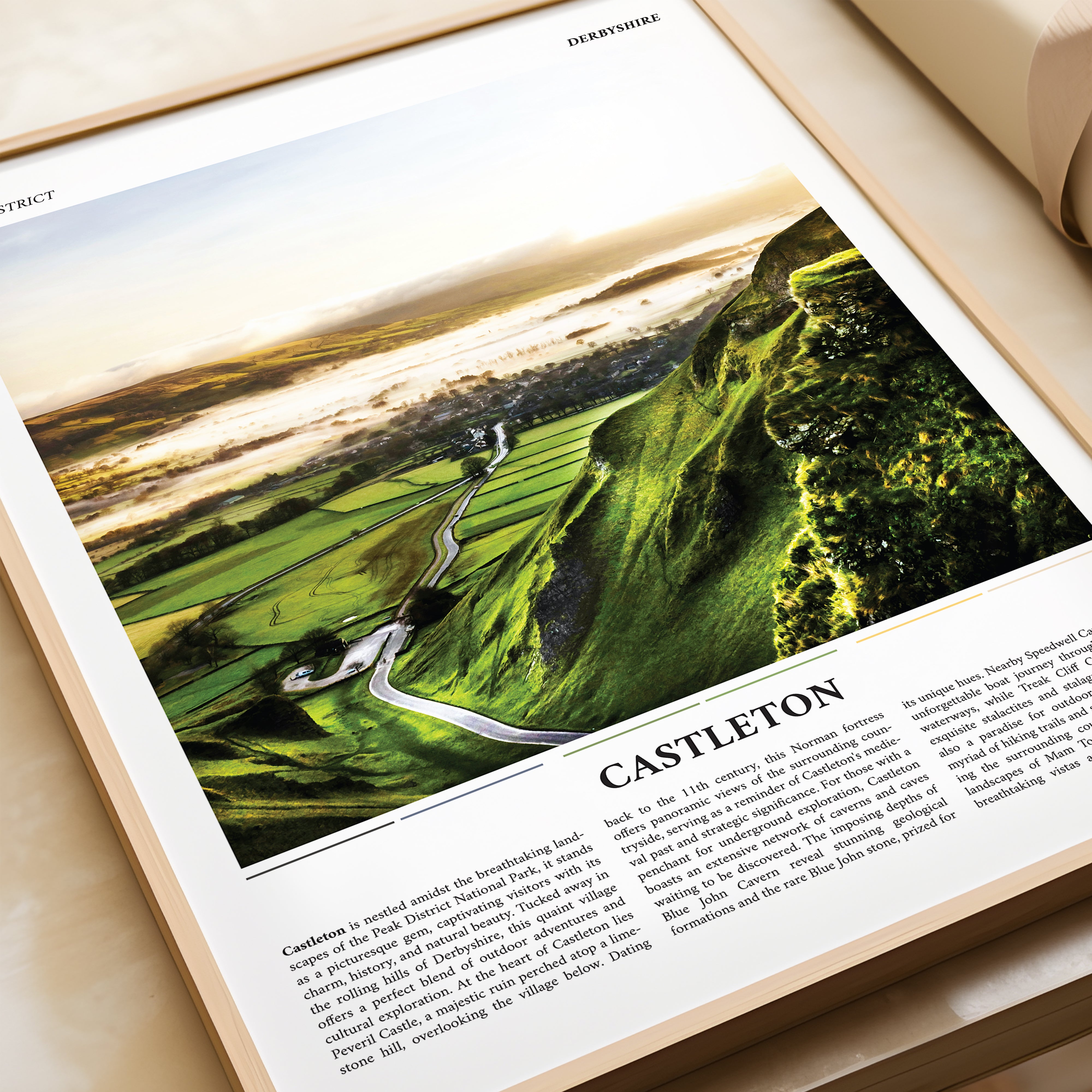 Castleton The Peak District Painting Travel Poster Print – outandbackstudio