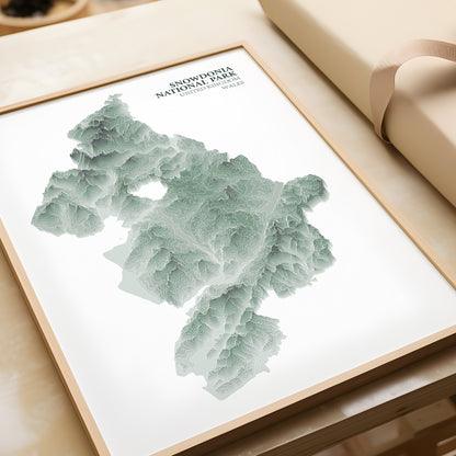 Snowdonia Eryri National Park Topographic Map Print