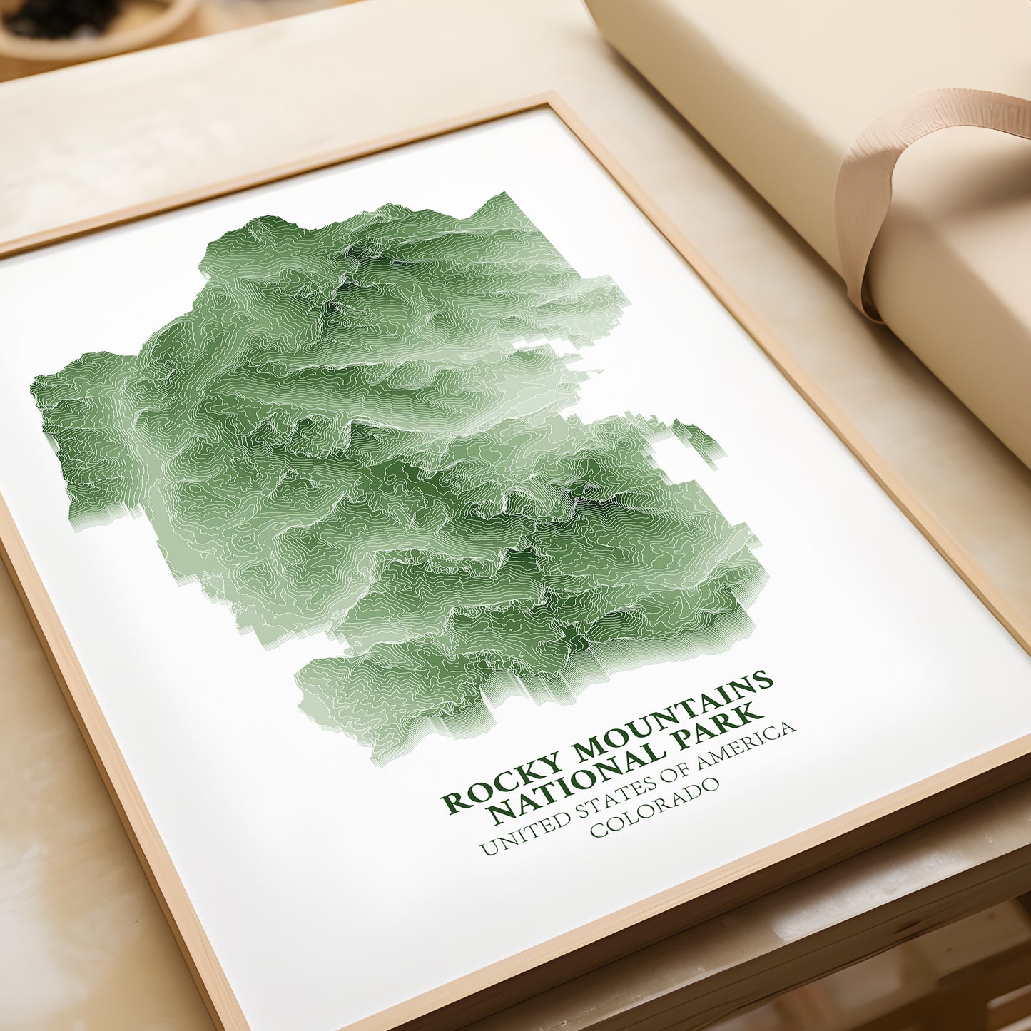 Rocky Mountains National Park Topographic Map Print