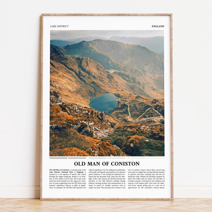 Old Man of Coniston Lake District Painting Style Travel Poster Print