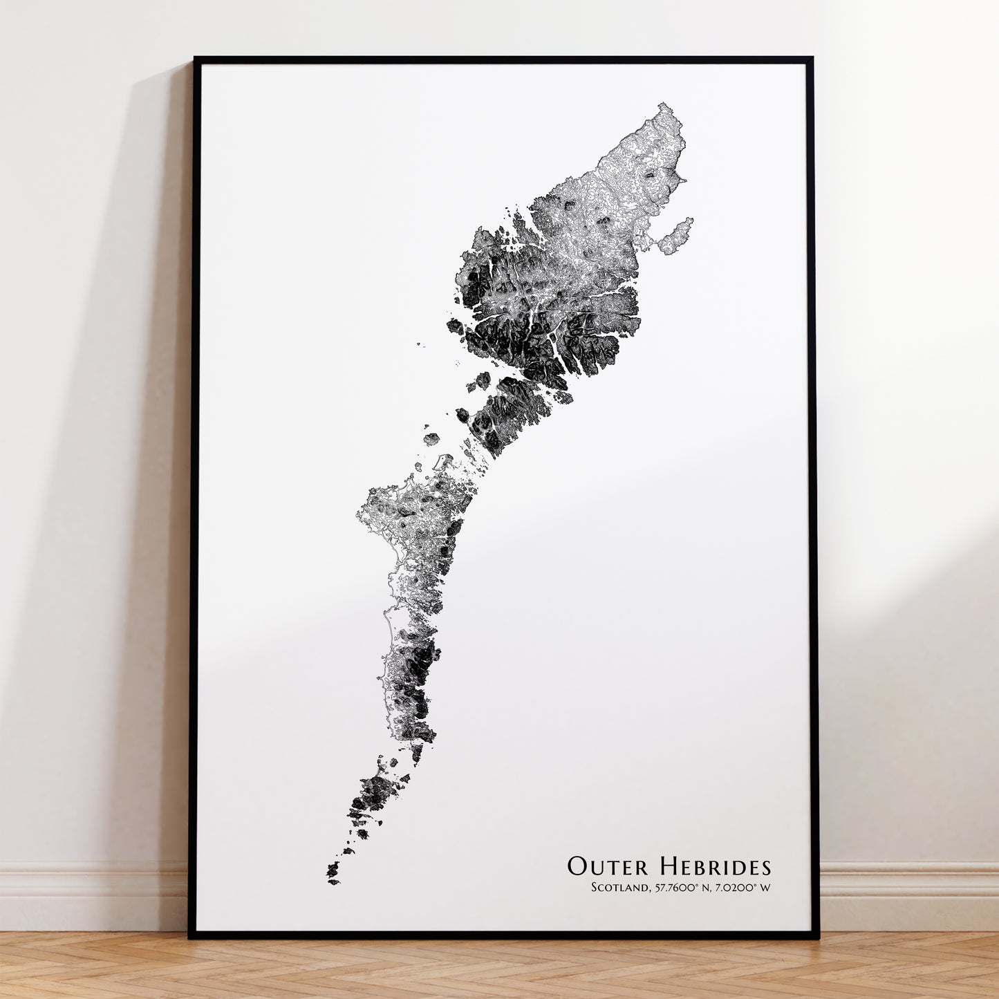 Map Hebrides Scotland The Outer Hebrides Illustrated Map Print A4
