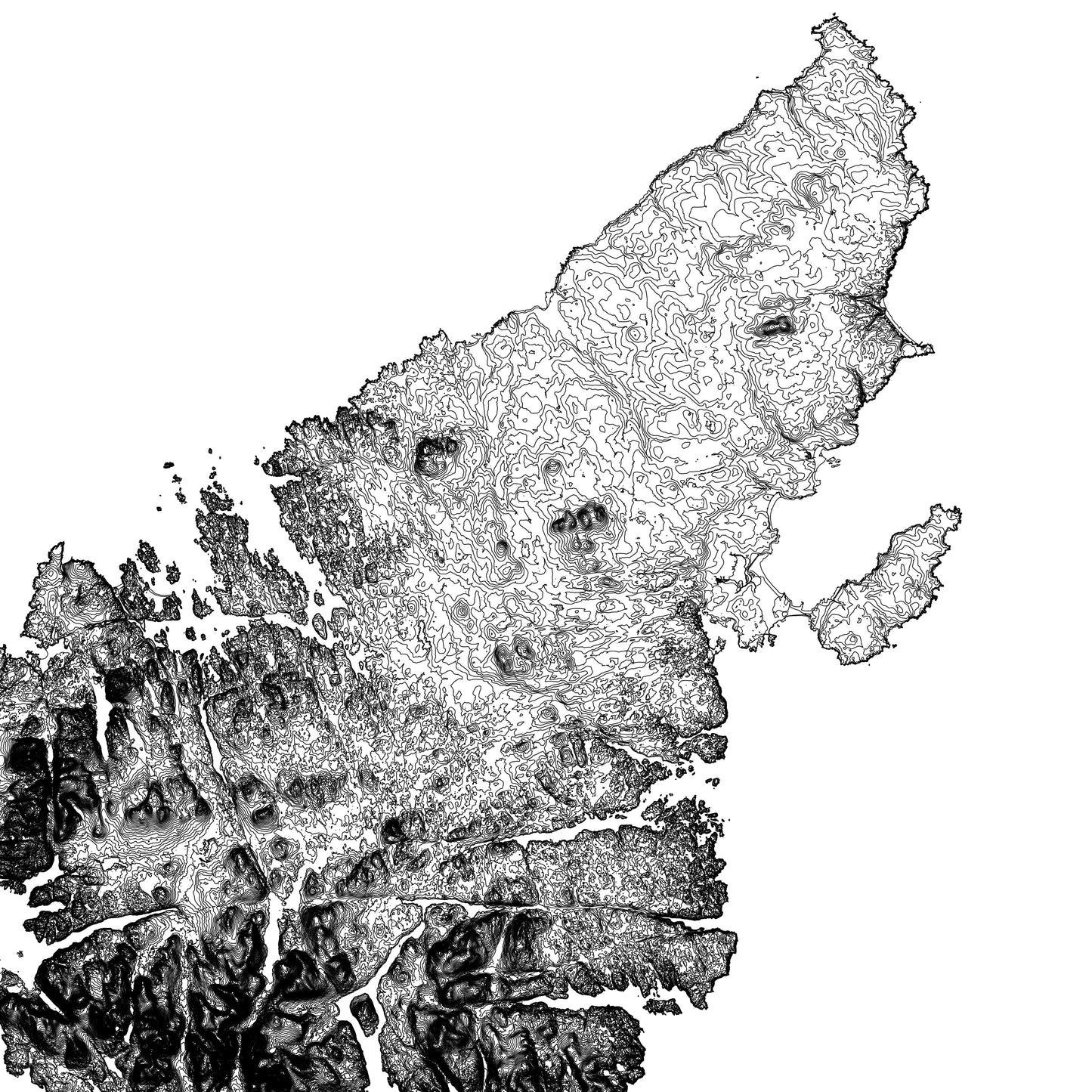 Outer Hebrides Scotland Topographic Map Print