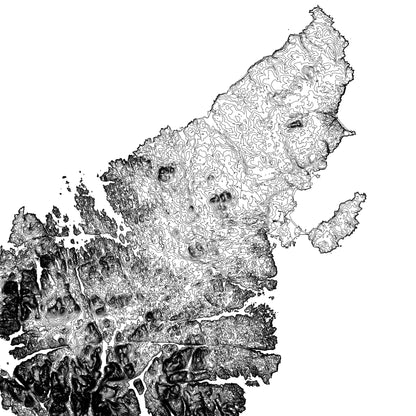 Outer Hebrides Scotland Topographic Map Print