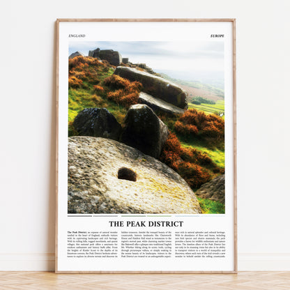 Peak District England Painting Style Travel Poster Print