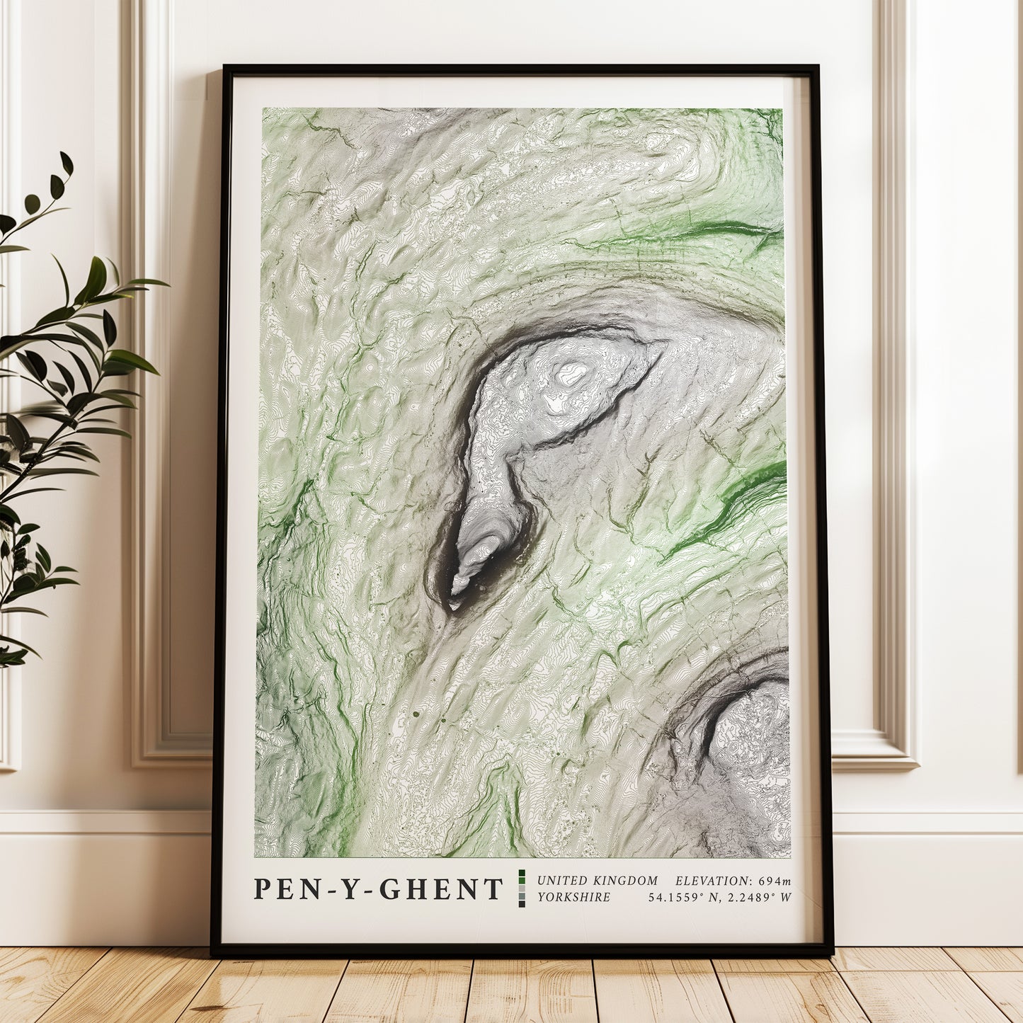 Pen-y-Ghent Map Print Yorkshire 3 Peaks Poster