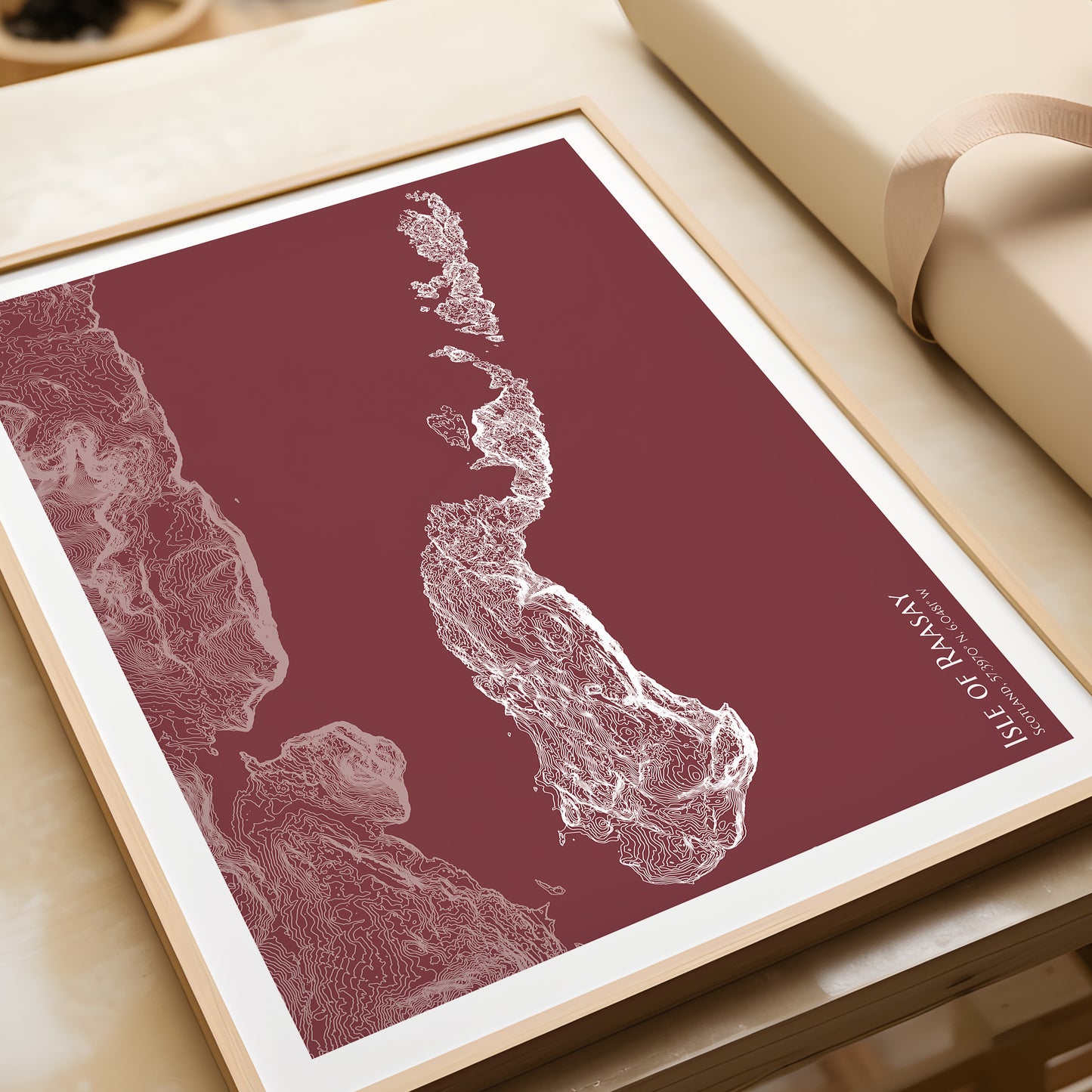 Isle of Raasay Scotland Topographic Map Print