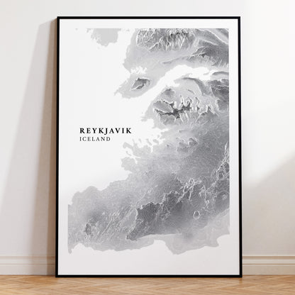 Reykjavik Iceland Topographic Map Print