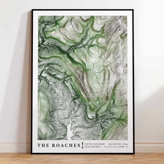 The Roaches Peak District Topographic Map Print