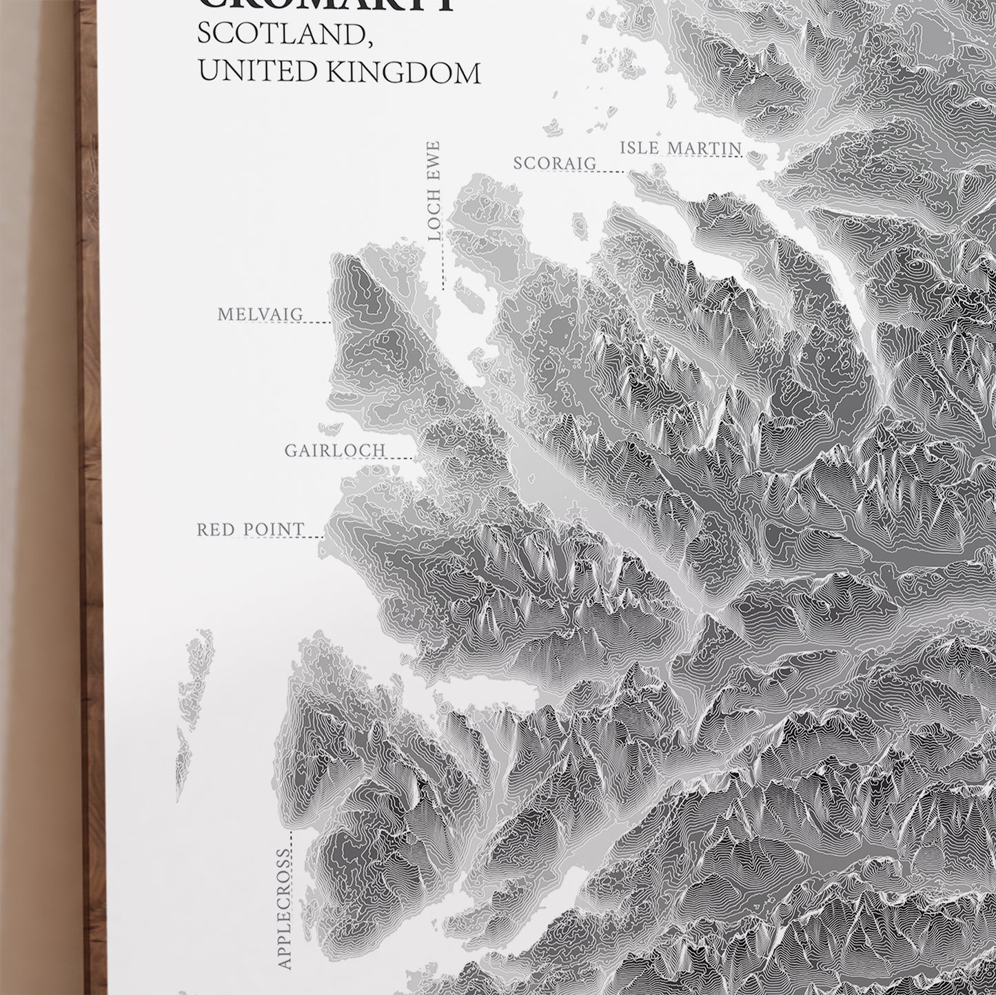 Ross & Cromarty Coastline Scotland Map Print