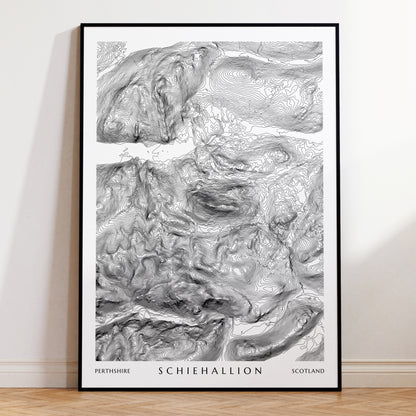 Schiehallion Scotland Munro Topographic Contour Map Print