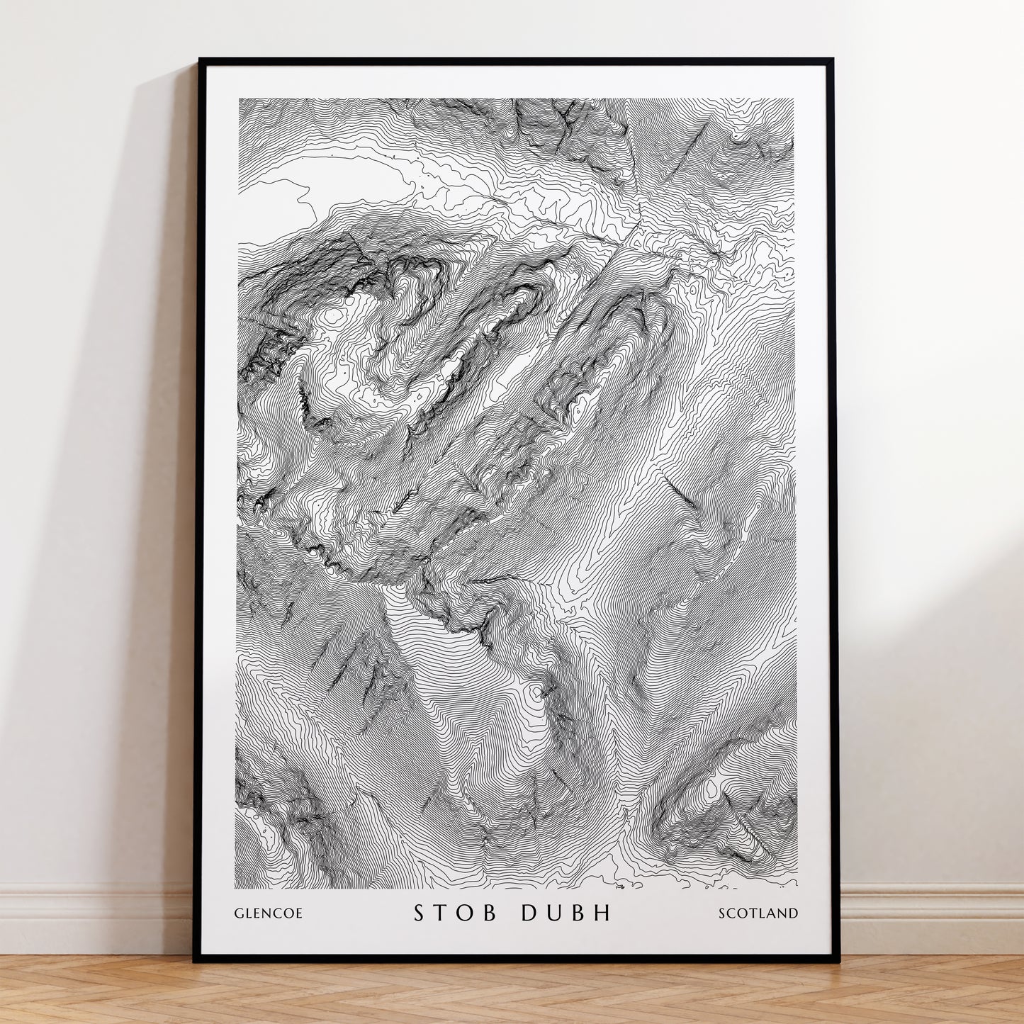 Stob Dubh Buachaille Etive Beag Topographic Contour Map Print