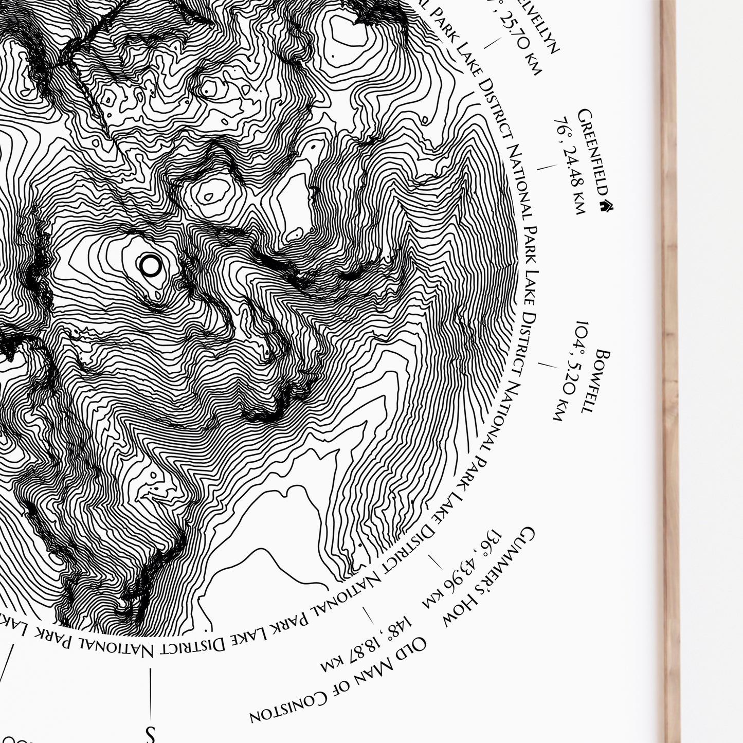 Scafell Pike Trig-Point Contour Map