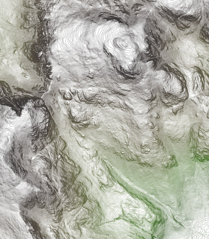 Scafell Pike Lake District Topographic Contour Map Print