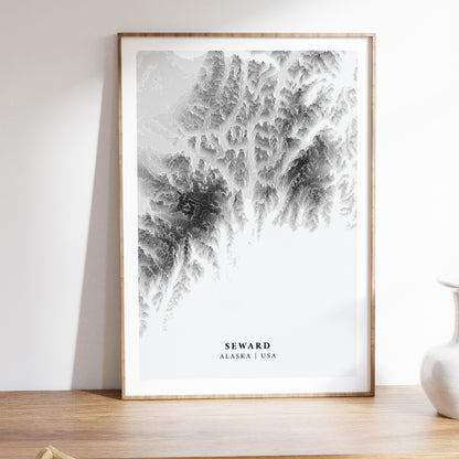 Seward Alaska Map Kenai Fjords USA Print