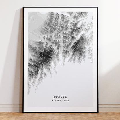 Seward Alaska Map Kenai Fjords USA Print