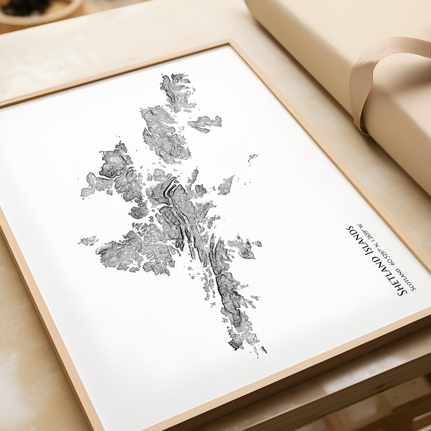 Shetland Islands Topographic Map Print