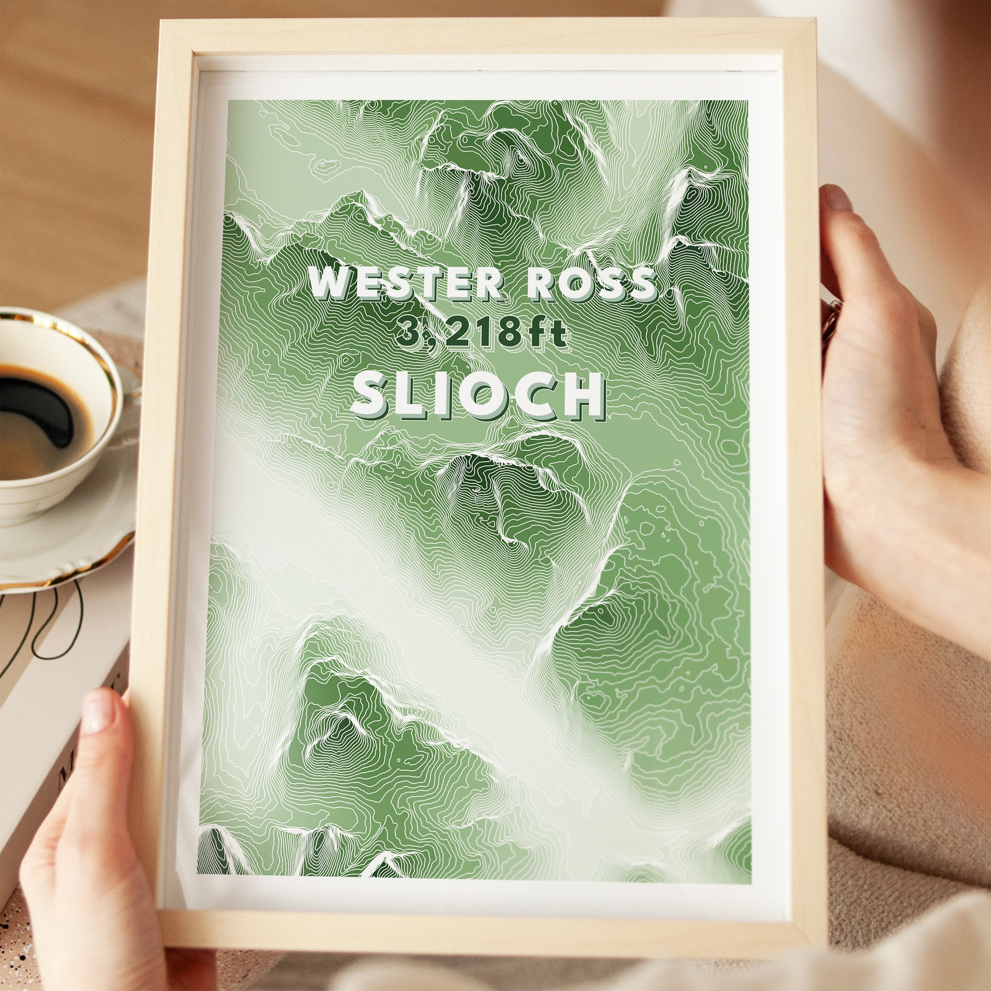 Slioch Munro Print | Topographic Map Poster – outandbackstudio
