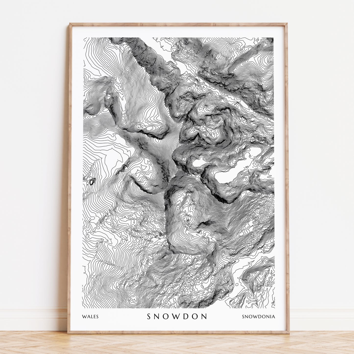 Snowdon Wales Topographic Contour Map Print