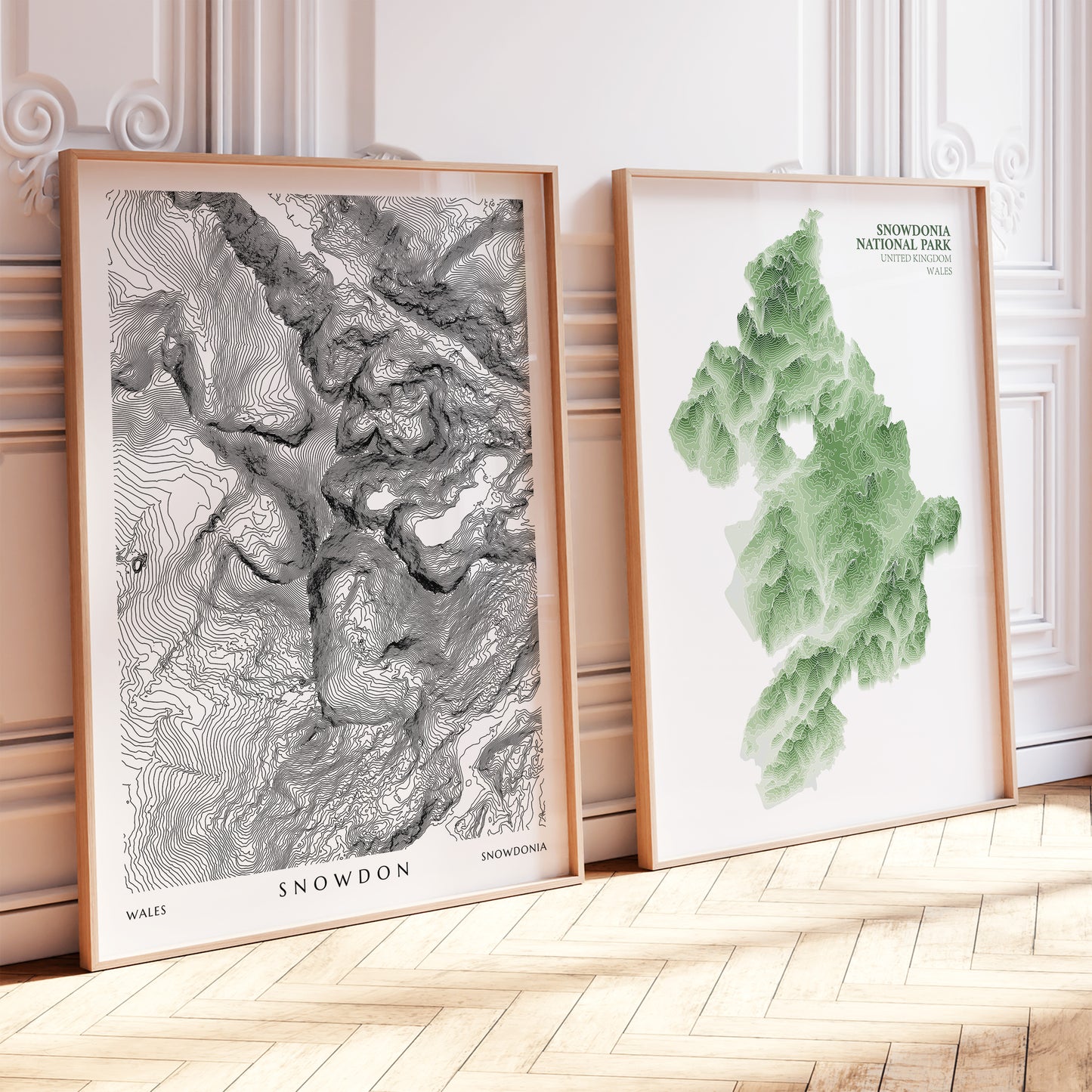 Snowdon Map Wales Topographic Contour Print