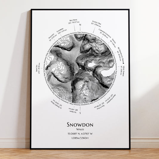 Snowdon Trig-Point Contour Map