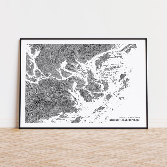 Stockholm Archipelago Map Print Sweden Topographic Poster