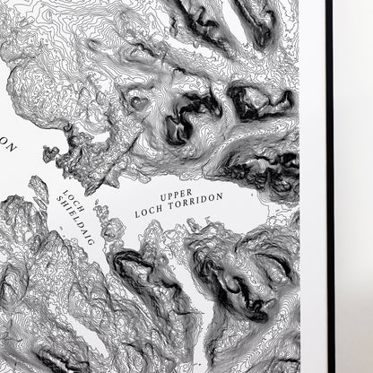 Loch Torridon Scotland Topographic Contour Map Print