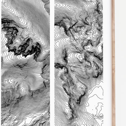 UK Three Peaks Topographic Contour Map Print