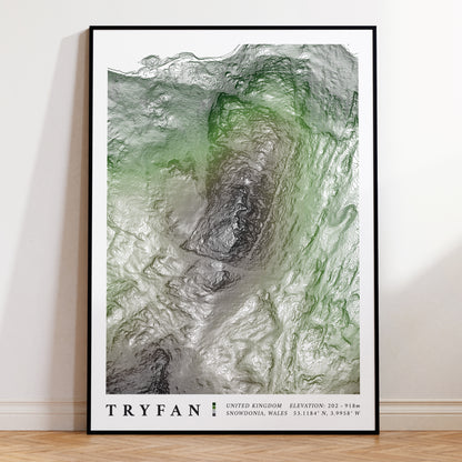 Tryfan Snowdonia Topographic Map Print