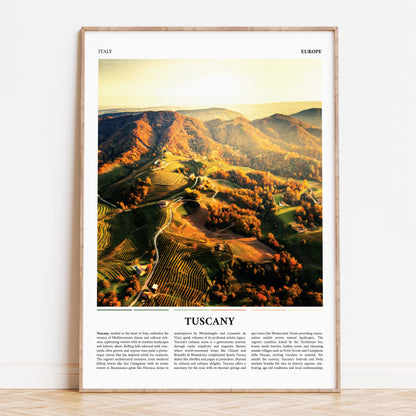 Tuscany Italy Painting Style Travel Poster Print