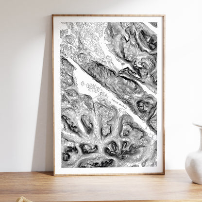 Loch Maree Scotland Topographic Contour Map Print