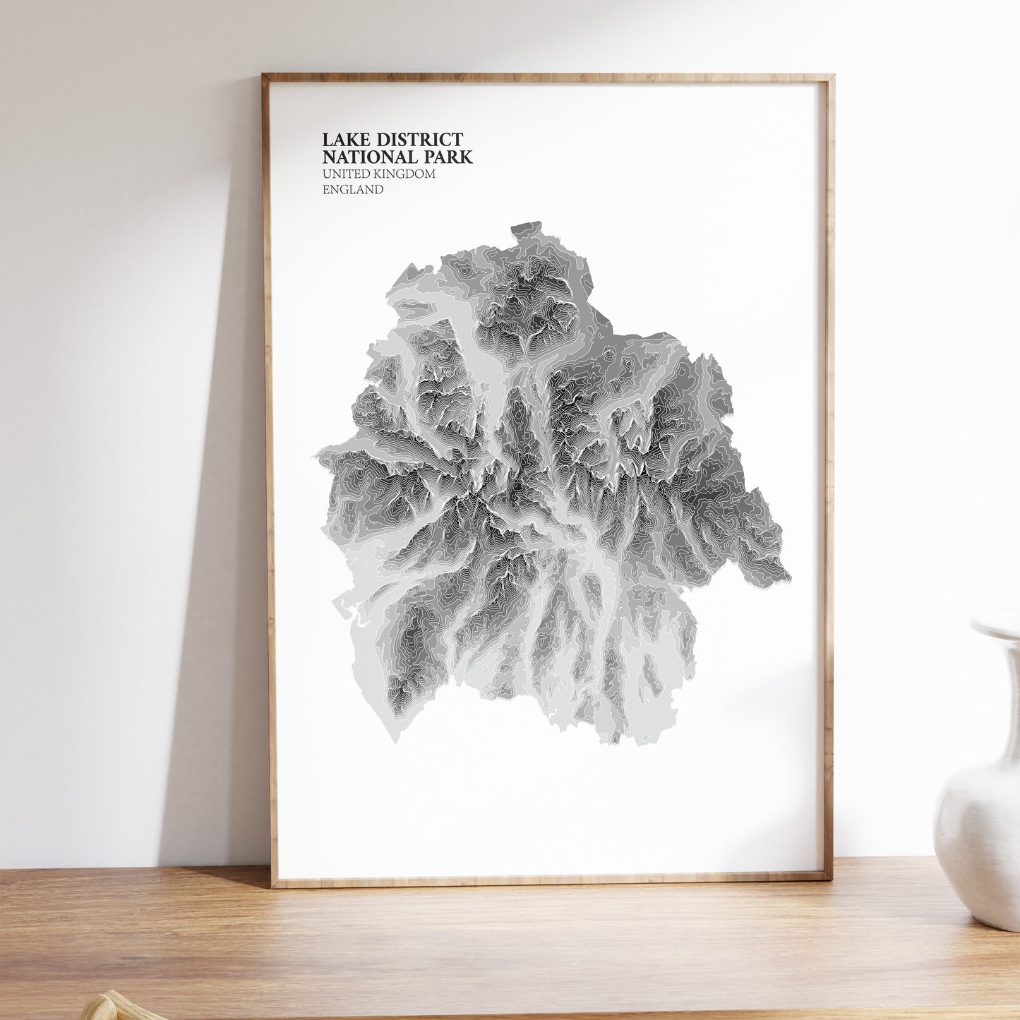 The Lake District National Park Topographic Map Print