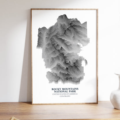 Rocky Mountains National Park Topographic Map Print