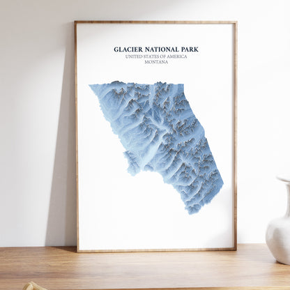 Glacier National Park Topographic Map Print