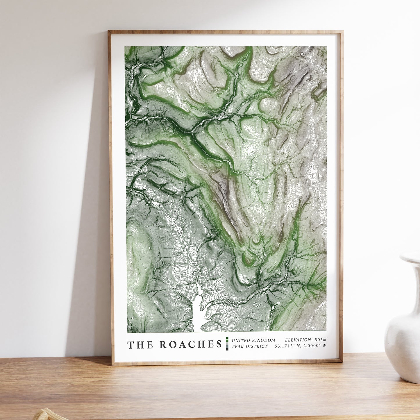 The Roaches Peak District Topographic Map Print