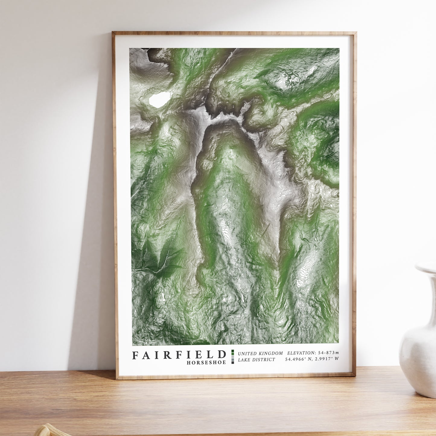 Fairfield Horseshoe Lake District Topographic Map Print