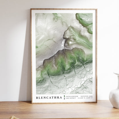 Blencathra & Sharp Ridge Lake District Topographic Map Print