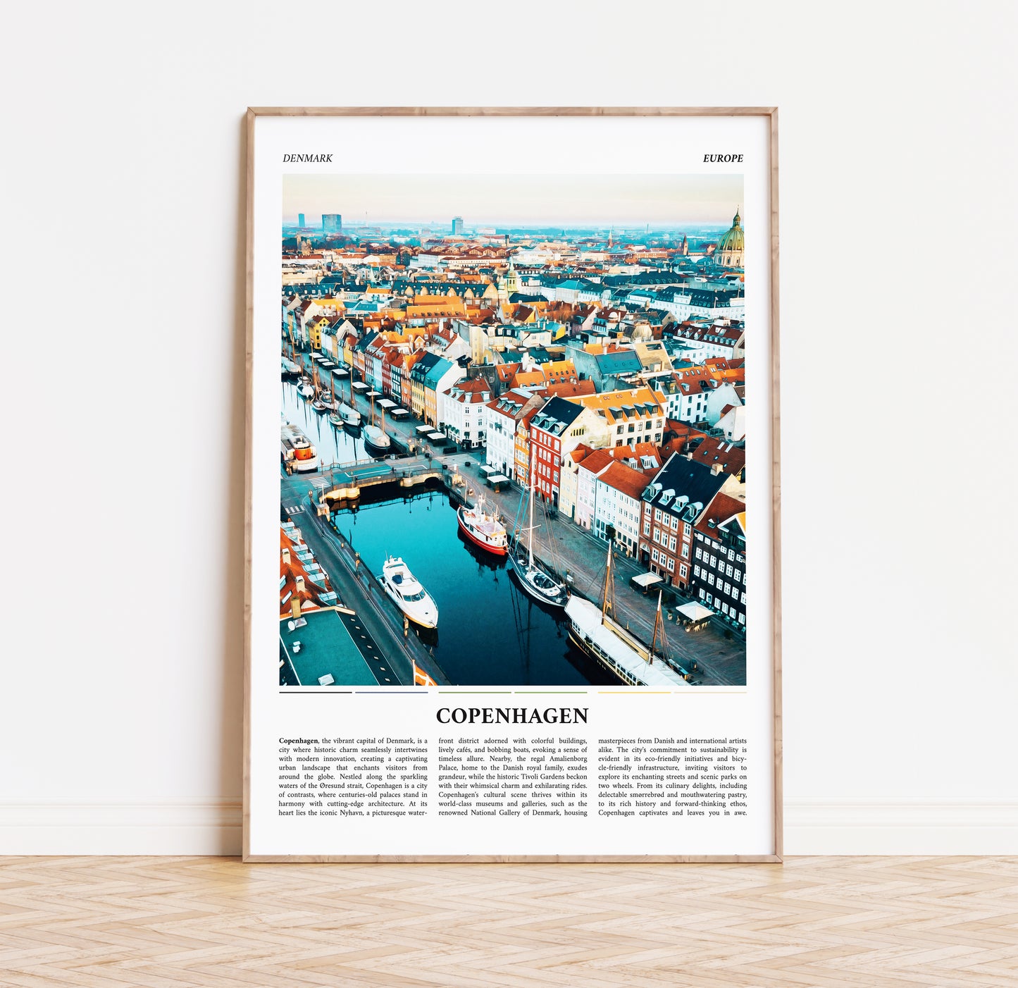 Denmark Painting Style Travel Poster Print