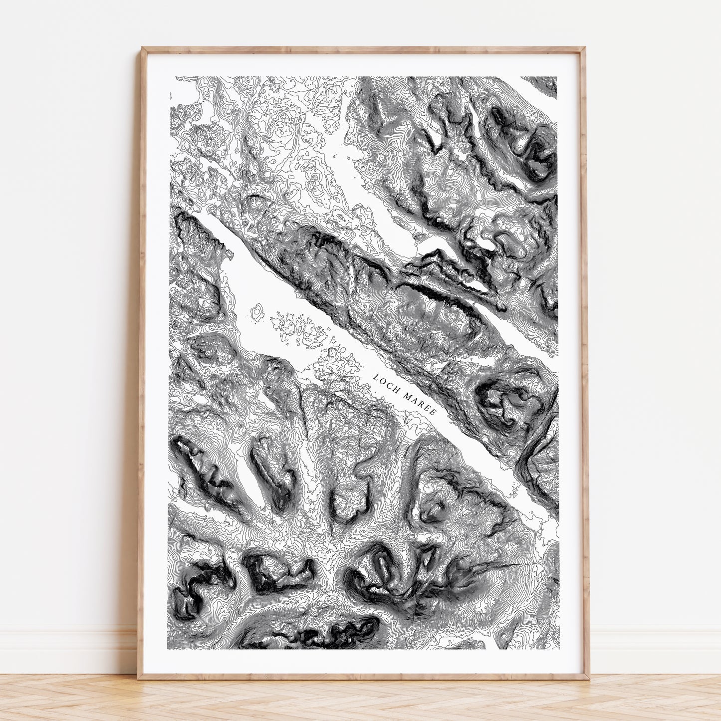 Loch Maree Scotland Topographic Contour Map Print