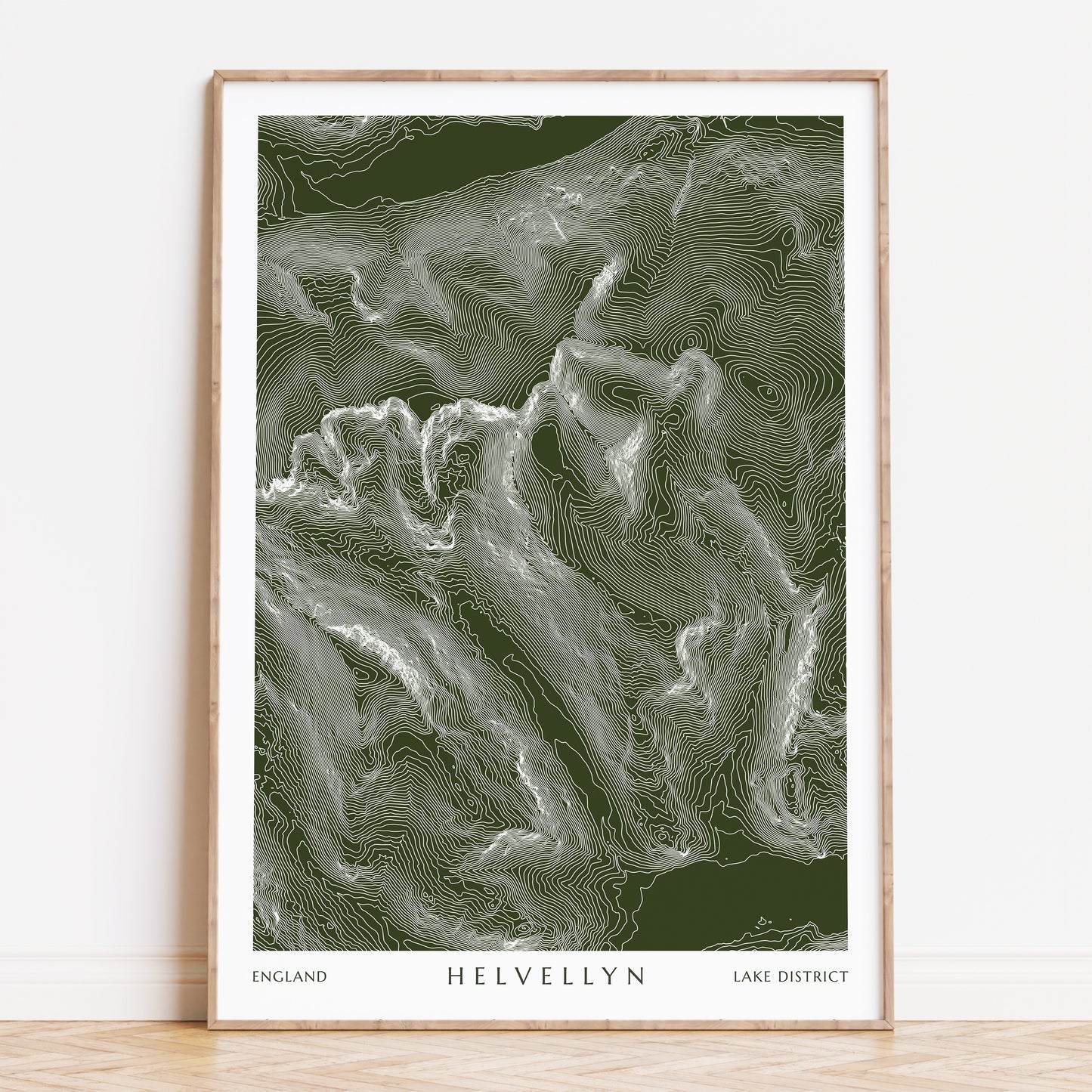 Helvellyn Map Lake District Topographic Contour Print